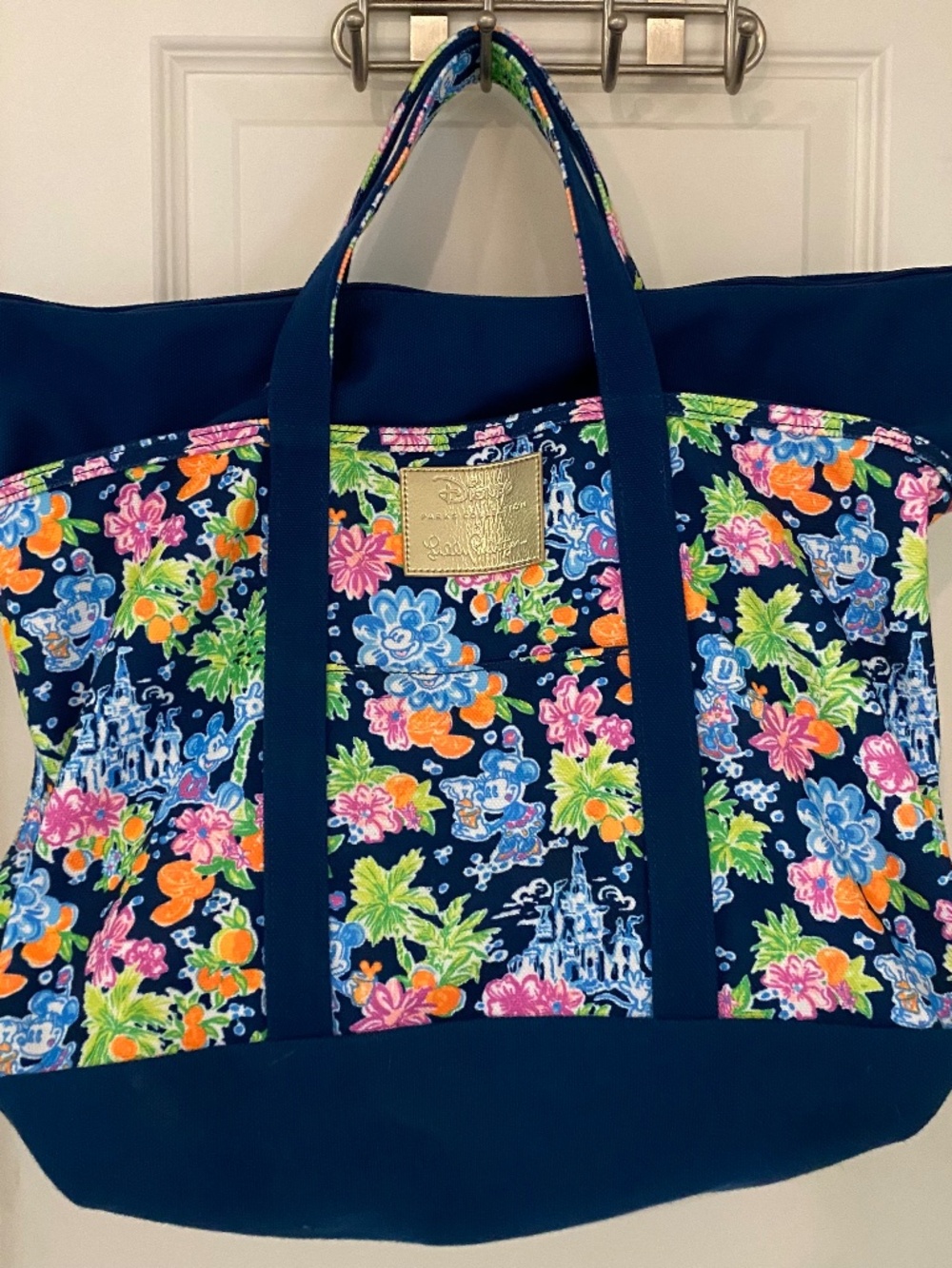 Lilly Pulitzer x Disney Limited Edition Navy Blue Canvas Tote Bag